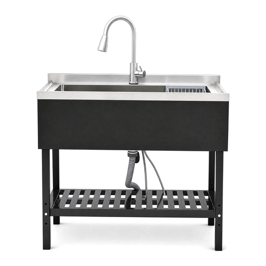 Stainless Steel Utility Sink, Freestanding Sink 1