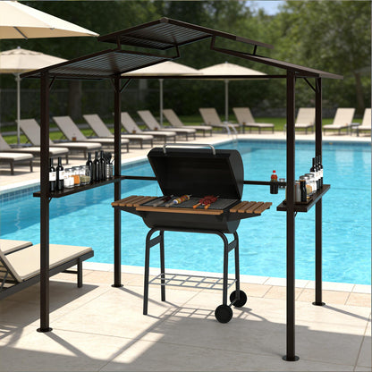 Outdoor Pergola Canopy,Pool BBQ Cooking Pergola Canopy,Hardtop Grill Gazebo