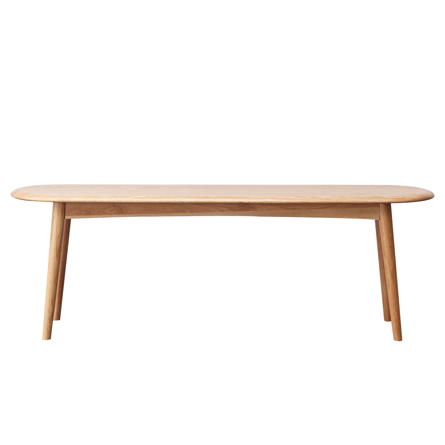 Natural Oak Dining Bench Table Bench with Half-Round Design for Living Room