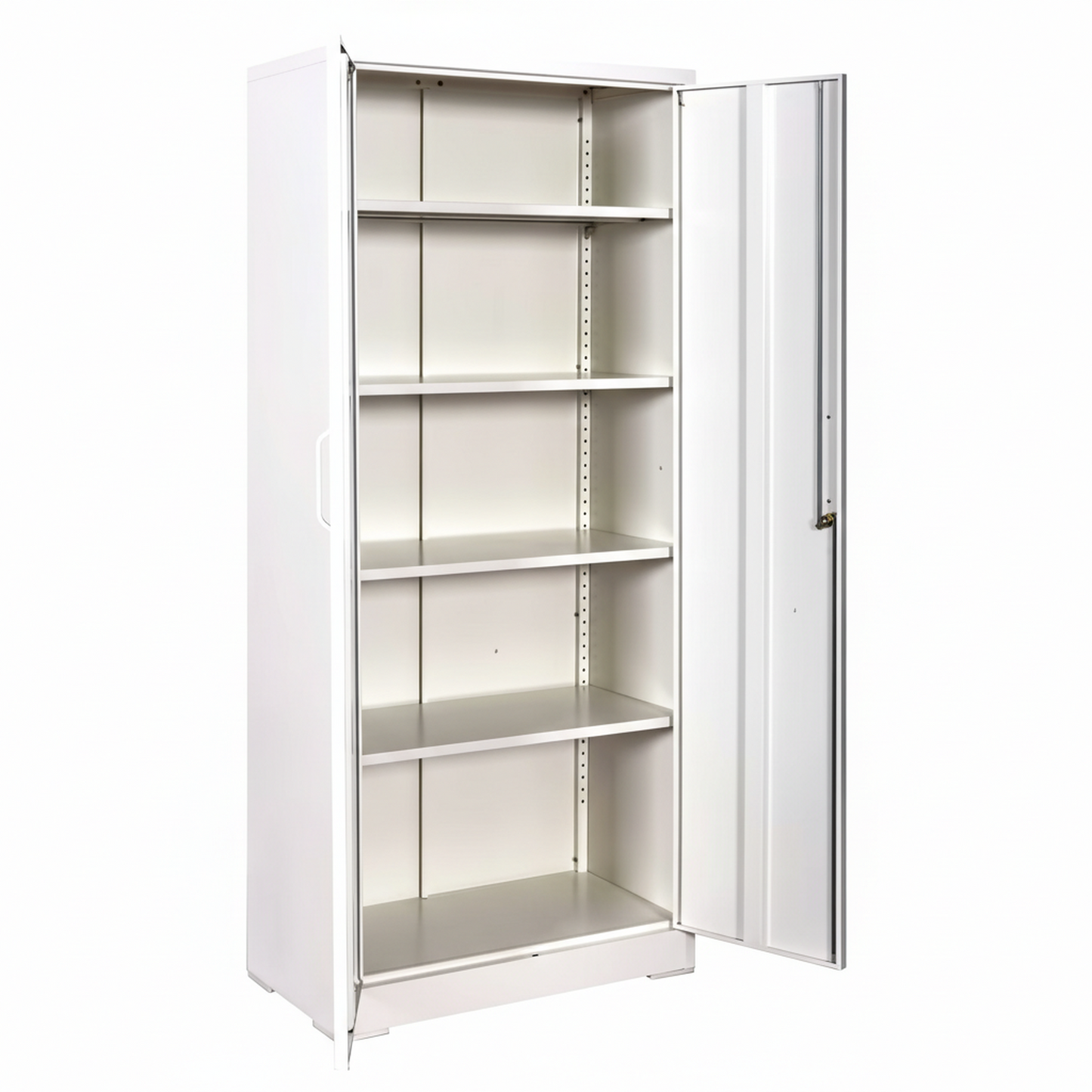 Ironclad 71' Cream White Metal Storage Cabinet with Locking Doors and 4 Adjustable Shelves, Heavy-Duty Steel for Garage, Laundry, Office or Warehouse