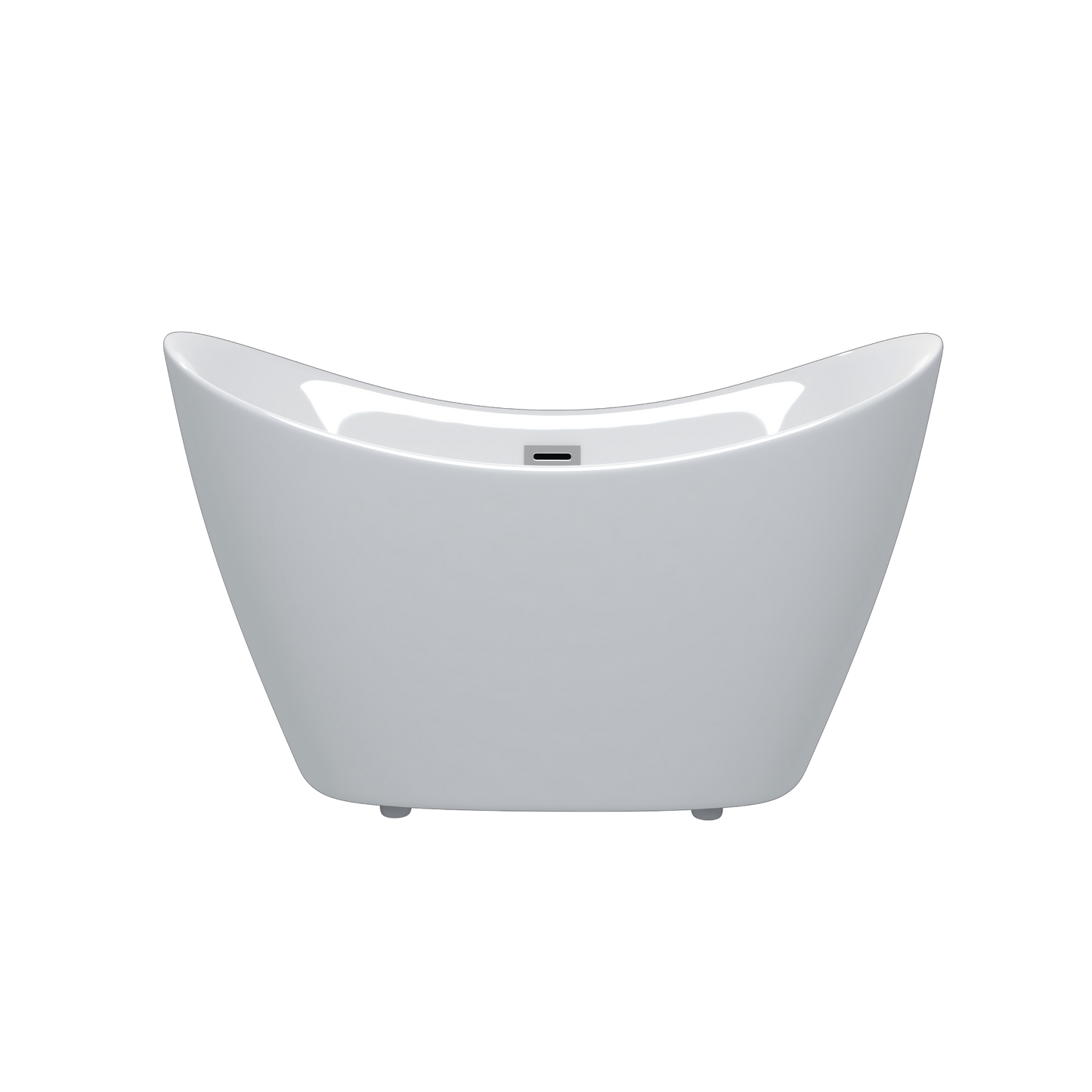 67' Gloss White Acrylic Freestanding Tub with Chrome Overflow and Pop-Up Drain, Reinforced Fiberglass, Ergonomic Design