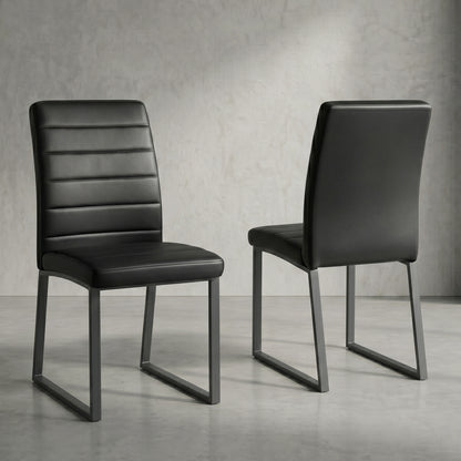 2-Pack - Premium PU office/dining chairs with high-density foam, sturdy iron legs (spray paint), multiple colors. Easy assembly