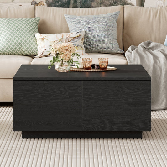 33.25' Square Coffee Table with 4 Drawers, Black (Old Sku: N735P277298B)