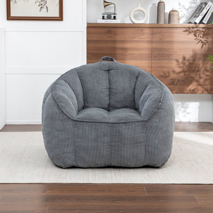 Giant Bean Bag Chair Sofa for Adults Teens, Comfy Corduroy Large Bean Bag Chairs with Armrests for Bedroom Living Room, Adult BeanBag Lazy Sofa Couch Chairs with Filler Included