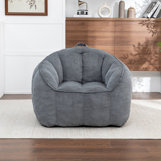 Giant Bean Bag Chair Sofa for Adults Teens, Comfy Corduroy Large Bean Bag Chairs with Armrests for Bedroom Living Room, Adult BeanBag Lazy Sofa Couch Chairs with Filler Included