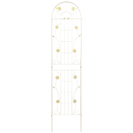 2 Pack Metal Garden Trellis 86.7' x 19.7' Rustproof Trellis for Climbing Plants Outdoor Flower Support Cream White