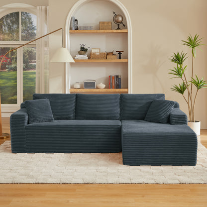 L-Shaped Cloud Sectional Sofa with Deep Seat,No Assembly Required,Modular Couches Sleeper for Living Room,Bedroom,Apartment,Dark Grey