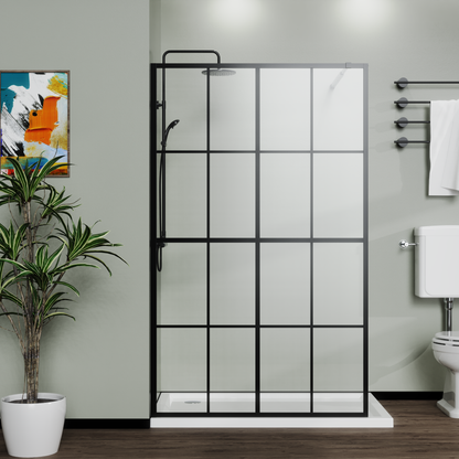 Goodyo 46' X 72' Shower Screen Walk-in Wet-room Black