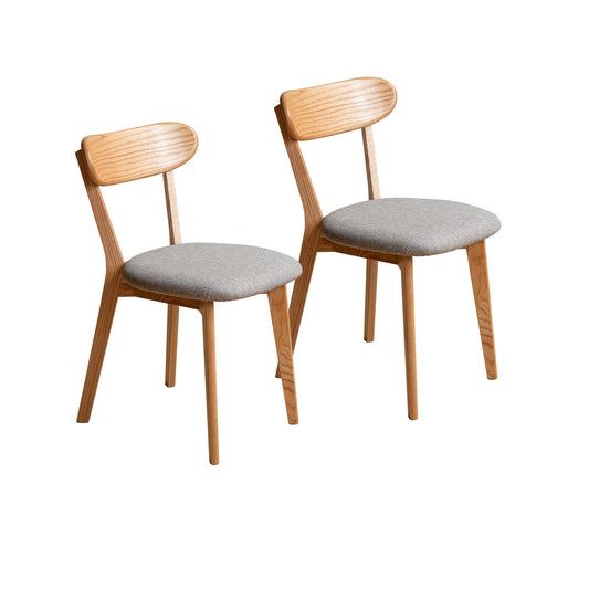 (Set of 2 pcs) Dining Chair Wooden FAS Grade Oak Natural Wood Made in North America 100% Dirt-free Wood Chair Solid Chair Table Chair Wooden Living Room Chair Simple And Natural 47.5 * 55.5 * 78cm