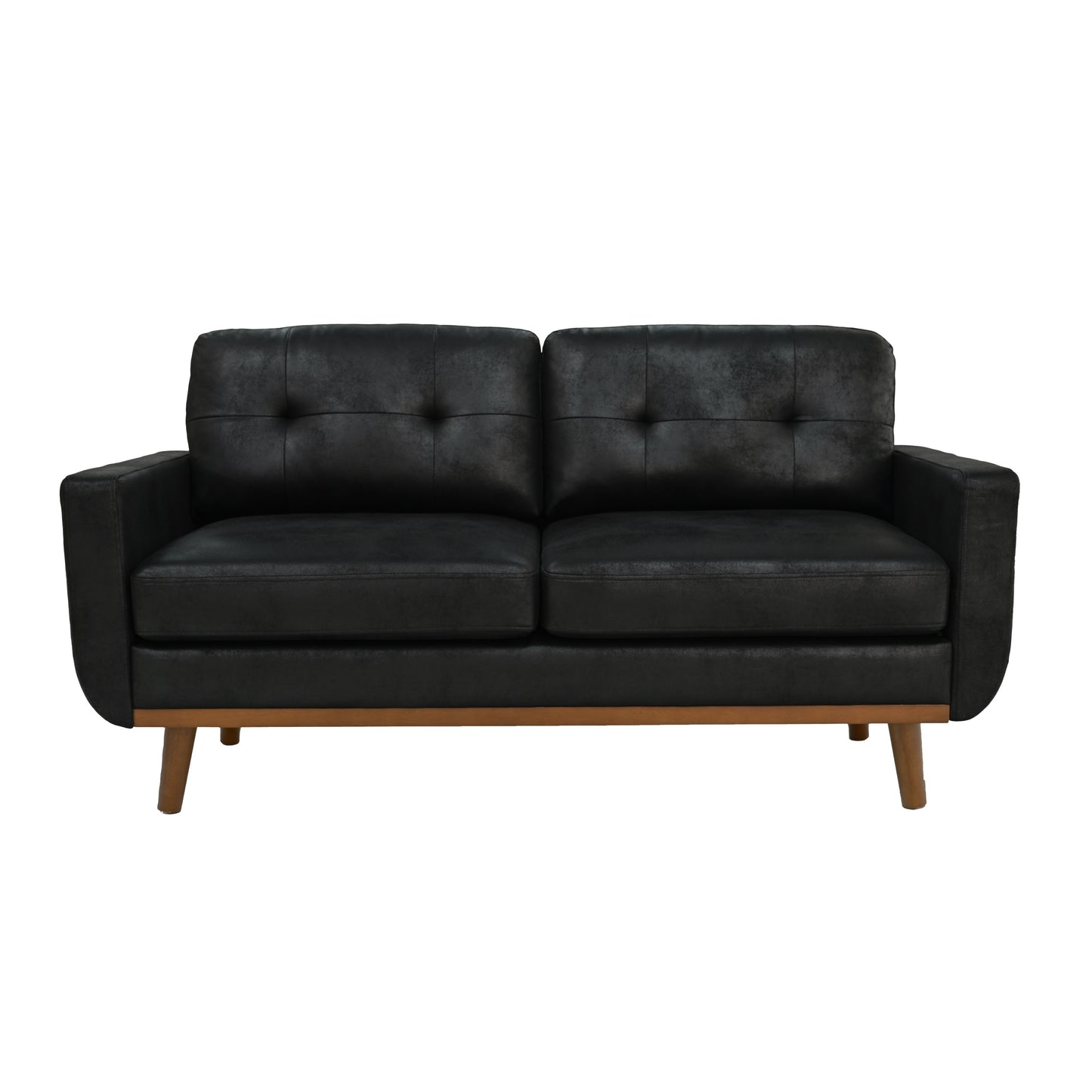 65-inch t Two-Seater Sofa in with Breathable Foil Fabric and Solid Wood Legs