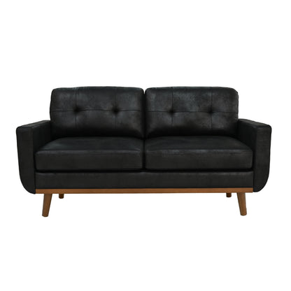 65-inch t Two-Seater Sofa in with Breathable Foil Fabric and Solid Wood Legs