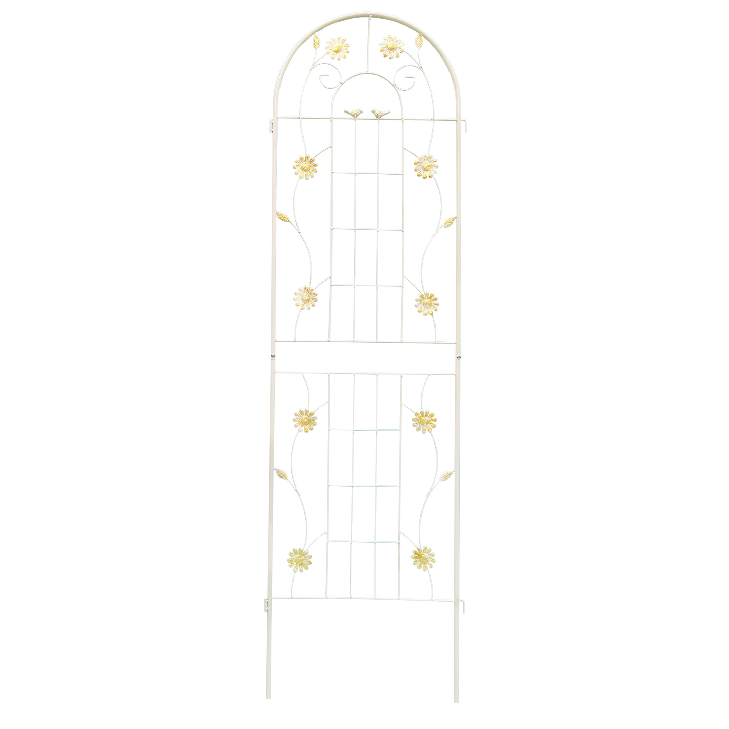 2 Pack Metal Garden Trellis 71' x 19.7' Rustproof Trellis for Climbing Plants Outdoor Flower Support Cream White
