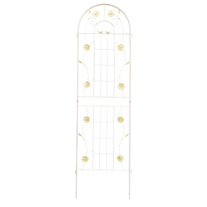 2 Pack Metal Garden Trellis 71' x 19.7' Rustproof Trellis for Climbing Plants Outdoor Flower Support Cream White
