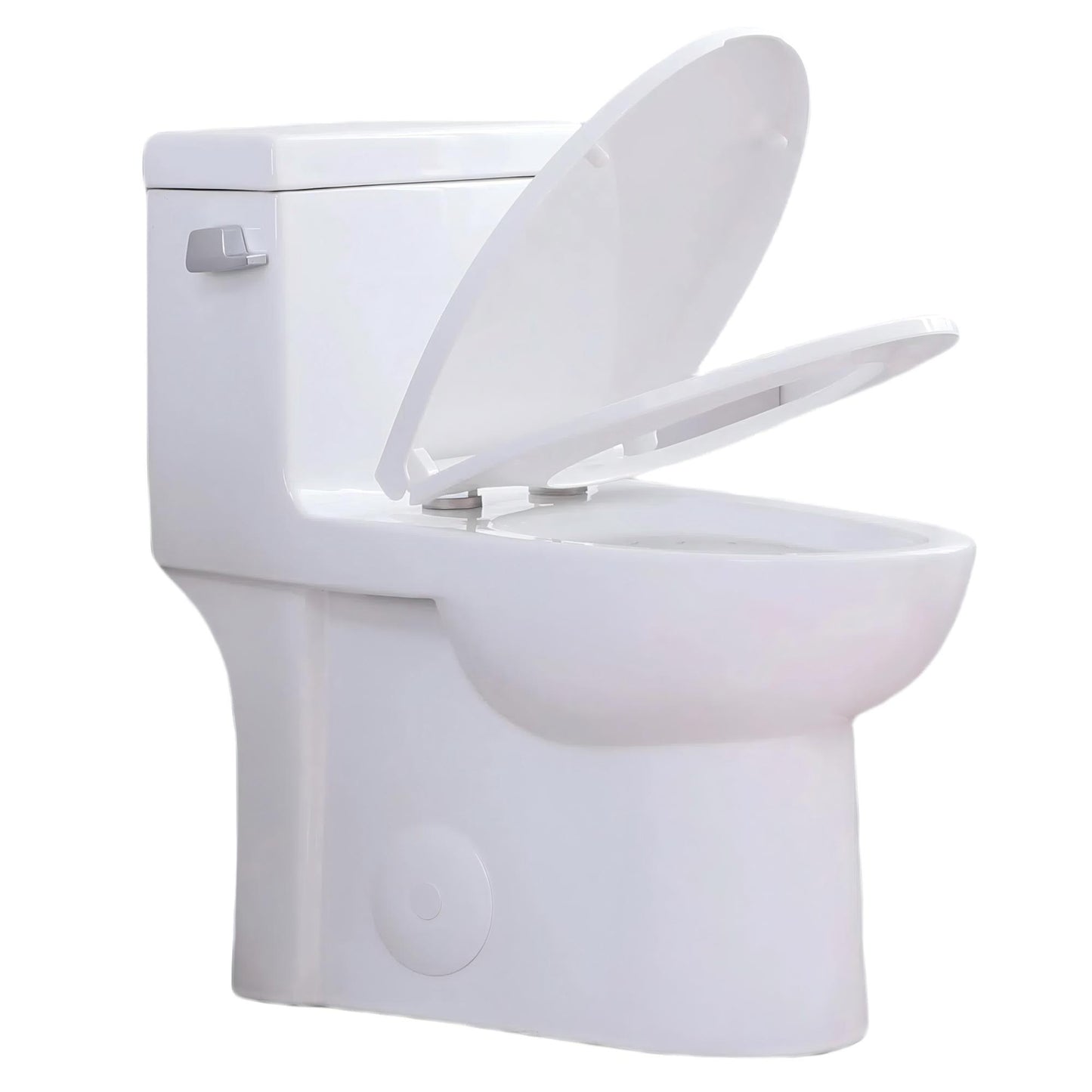 Gloss White GW-003S Tornado Flush One-piece Elongated Toilet with Siphonic Side Press, ADA Comfort Chair Height