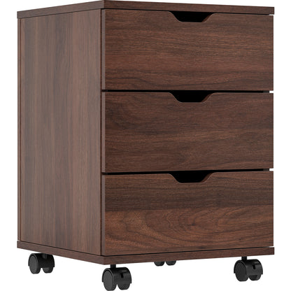 3-Drawer Vertical Filing Cabinet Rolling Wood Mobile File Cabinets Under Desk for Home Office with Casters (Non-Assembled)