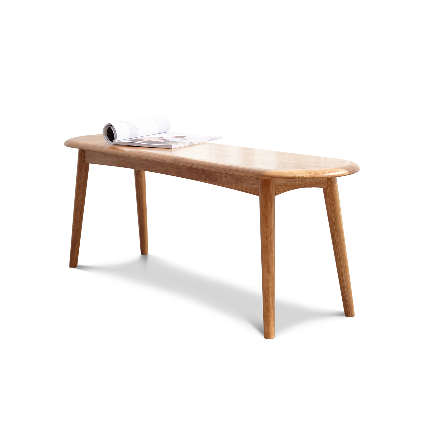 Natural Oak Wood Dining Bench Table Bench with Solid Oak Construction and Unique Design