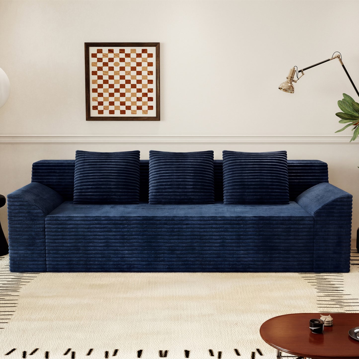 71' 3Setaser Sofa,Corduroy Fabric,Deep Seat Couches,Comfy Loveseat Sofa,No Assembly,1pcs for Living room, Bedroom,Conference room ,Apartment