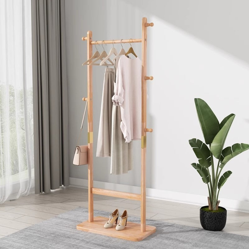 Solid wood hanger set 23.6*11*71 inches. This product is made of eco-friendly material, easy to assemble, elegant and stylish. It can be placed in the bedroom/entrance/living room (inatural )