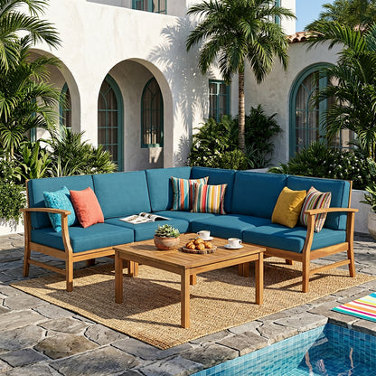 PERLA 6-PCS SOFA SET, BLUE