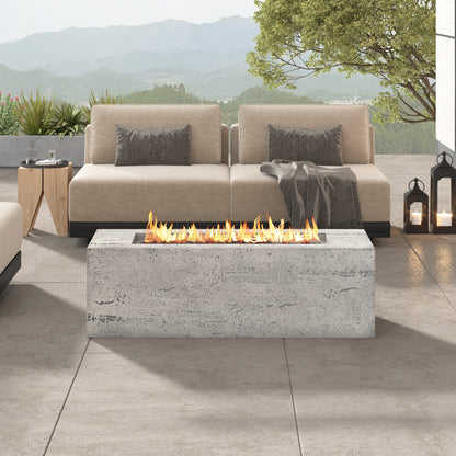 U_STYLE Outdoor Rectangular Propane Fire Pit 40000 BTU,41.9''MGO Patio Heater with Stainless Steel Burner and Free Lava Rocks,Waterproof Cover,Suitable for Courtyard,lawn,patios, decks,swimming pool