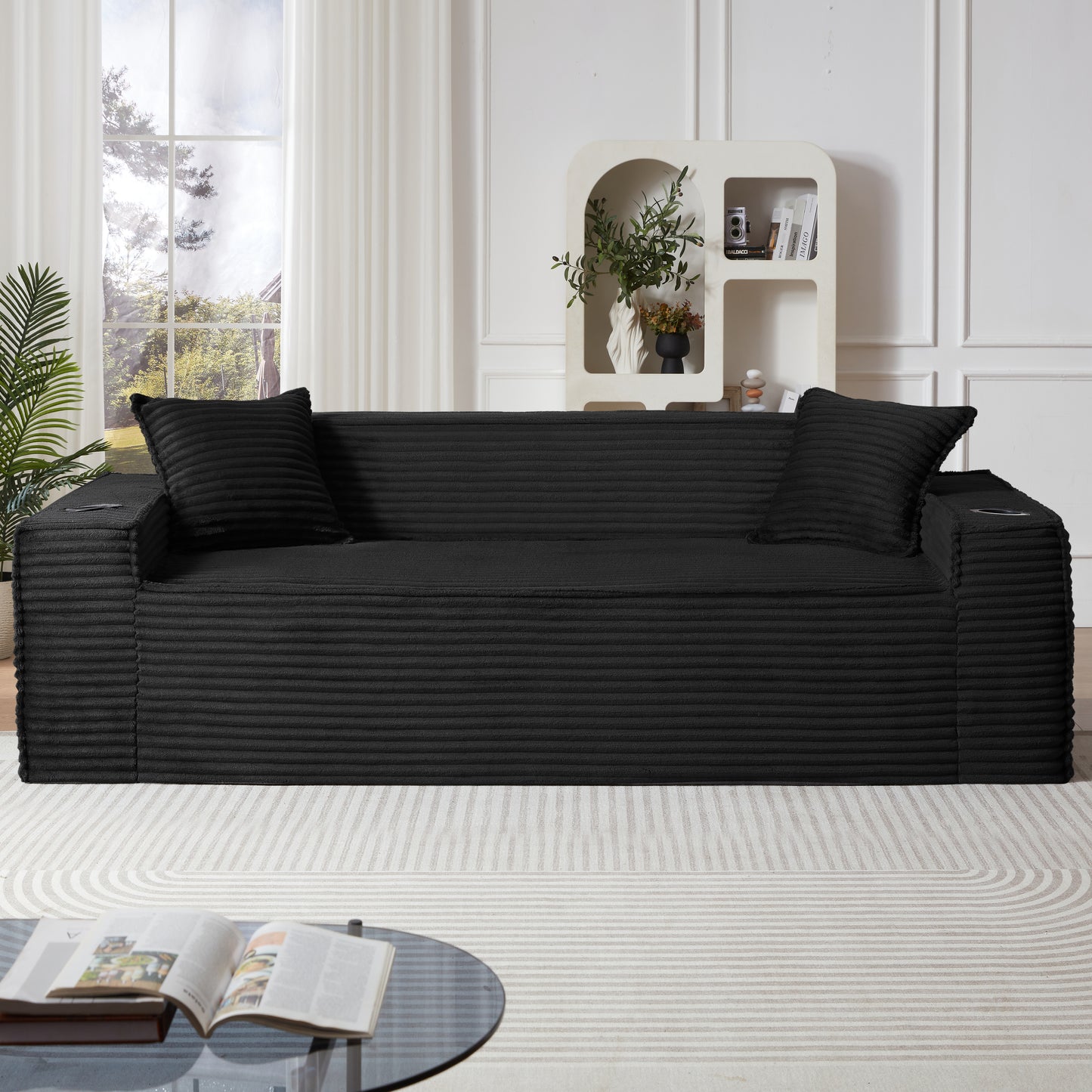 3Seater Sofa Boneless Couches,No Assembly Needed, Modern Sofa for Compact Living Rooms, Apartments, and Offices