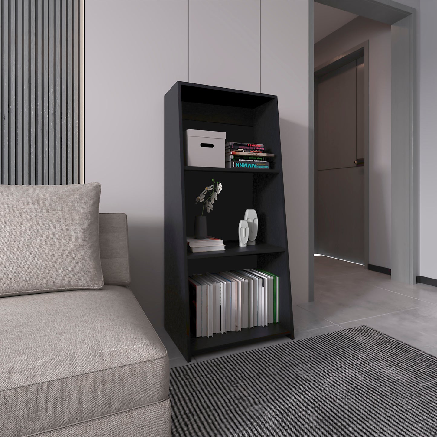 Bookcase 47' H, 3 shelves, Black